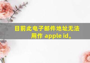 目前此电子邮件地址无法用作 apple id。